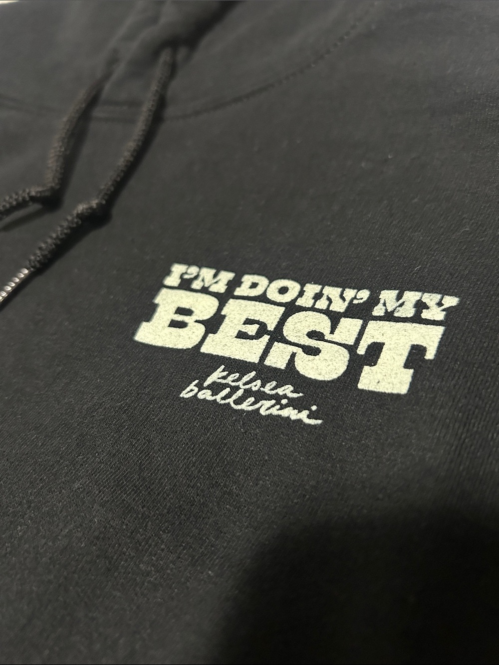 Kelsea Ballerini “I’m doin’ my best” Black Hoodie with Green/White Graphic Sm - Picture 4 of 4